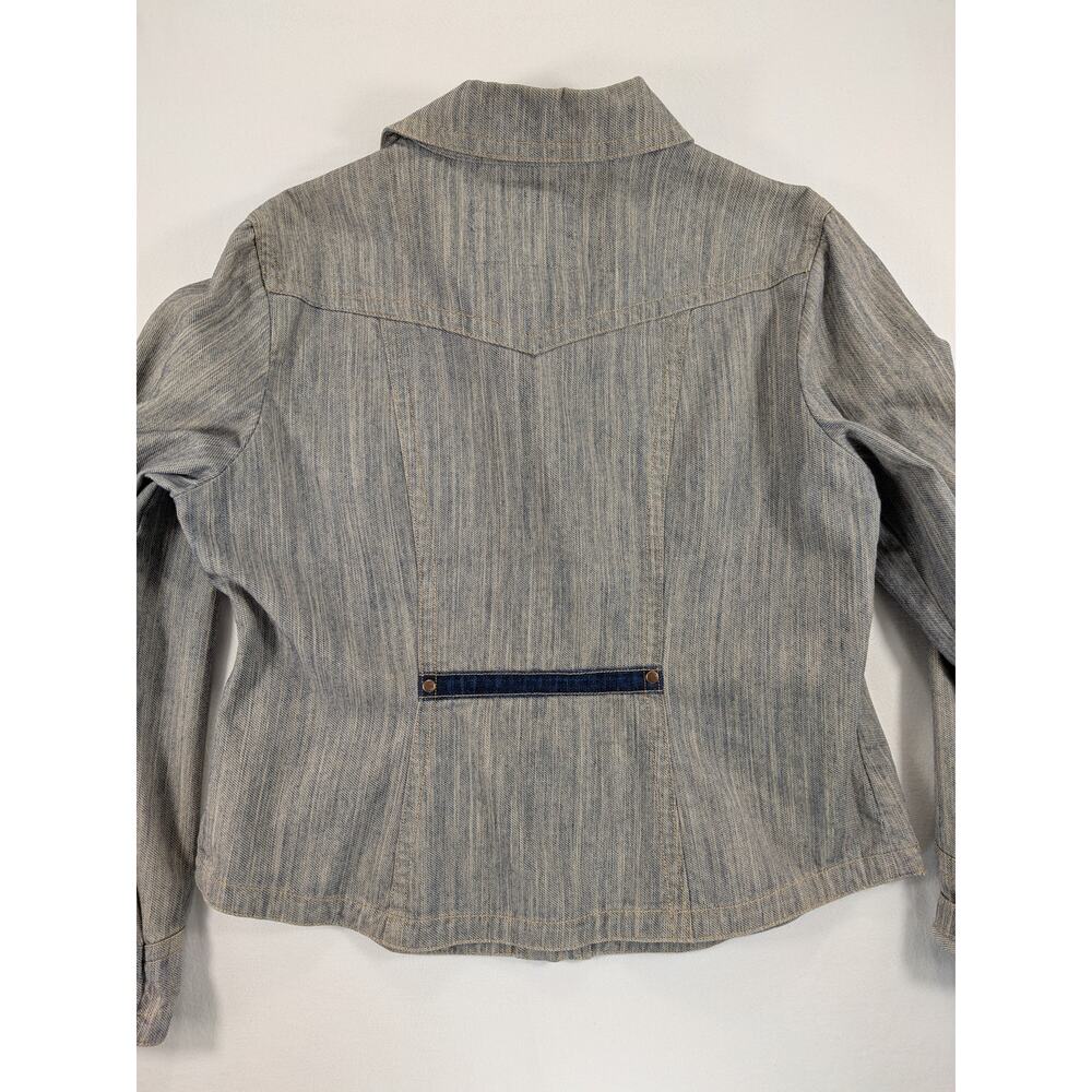 VTG A.M.I. Button-Up Denim Top Women M Denim Rodeo Western Cowboy Country Riding - Picture 3 of 12
